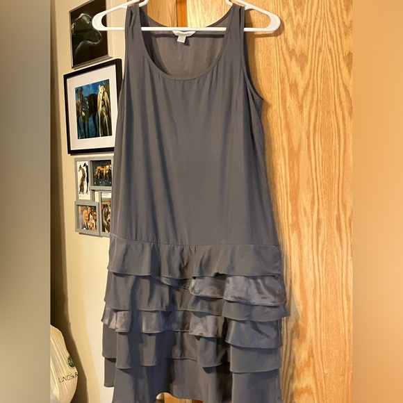 $129 Gorgeous Garnet Hill layered ruffle shift dress in washable 100% silk  2 4 - Picture 3 of 10